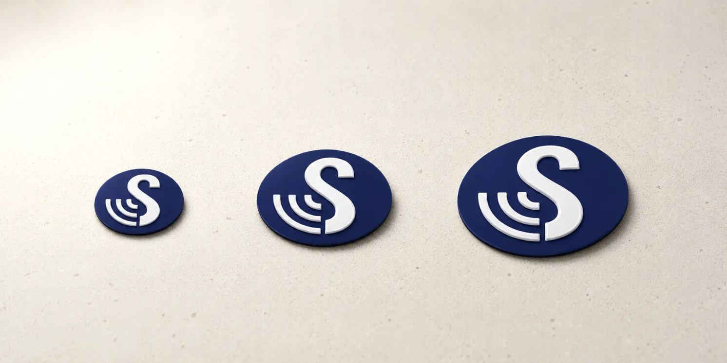 Runde Sticker in verschiedenen Größen